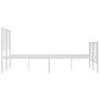 Metal bed frame with headboard and white footboard 140x200 cm by vidaXL, Beds and slatted bases - Ref: Foro24-352548, Price: ...