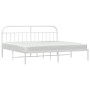 Estructura de cama de metal con cabecero blanco 193x203 cm de vidaXL, Camas y somieres - Ref: Foro24-353690, Precio: 110,74 €...