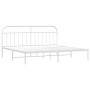 Estructura de cama de metal con cabecero blanco 193x203 cm de vidaXL, Camas y somieres - Ref: Foro24-353690, Precio: 110,74 €...