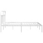 Estructura de cama de metal con cabecero blanco 193x203 cm de vidaXL, Camas y somieres - Ref: Foro24-353690, Precio: 110,74 €...