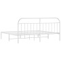 Estructura de cama de metal con cabecero blanco 193x203 cm de vidaXL, Camas y somieres - Ref: Foro24-353690, Precio: 110,74 €...