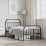 Bed frame with headboard and black metal footboard 100x200cm by vidaXL, Beds and slatted bases - Ref: Foro24-353648, Price: 9...