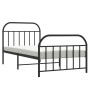 Bed frame with headboard and black metal footboard 100x200cm by vidaXL, Beds and slatted bases - Ref: Foro24-353648, Price: 9...