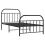 Bed frame with headboard and black metal footboard 100x200cm by vidaXL, Beds and slatted bases - Ref: Foro24-353648, Price: 9...