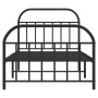 Bed frame with headboard and black metal footboard 100x200cm by vidaXL, Beds and slatted bases - Ref: Foro24-353648, Price: 9...