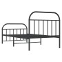 Bed frame with headboard and black metal footboard 100x200cm by vidaXL, Beds and slatted bases - Ref: Foro24-353648, Price: 9...