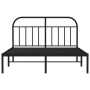 Bed frame with black metal headboard 135x190 cm by vidaXL, Beds and slatted bases - Ref: Foro24-353634, Price: 129,08 €, Disc...