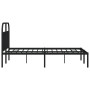 Bed frame with black metal headboard 135x190 cm by vidaXL, Beds and slatted bases - Ref: Foro24-353634, Price: 129,08 €, Disc...