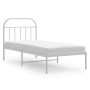 Metal bed frame with white headboard 80x200 cm by vidaXL, Beds and slatted bases - Ref: Foro24-353675, Price: 67,87 €, Discou...