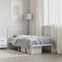 Metal bed frame with white headboard 80x200 cm by vidaXL, Beds and slatted bases - Ref: Foro24-353675, Price: 67,87 €, Discou...