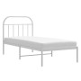 Metal bed frame with white headboard 80x200 cm by vidaXL, Beds and slatted bases - Ref: Foro24-353675, Price: 67,87 €, Discou...