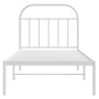 Metal bed frame with white headboard 80x200 cm by vidaXL, Beds and slatted bases - Ref: Foro24-353675, Price: 67,87 €, Discou...