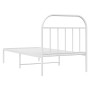 Metal bed frame with white headboard 80x200 cm by vidaXL, Beds and slatted bases - Ref: Foro24-353675, Price: 67,87 €, Discou...