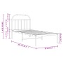 Metal bed frame with white headboard 80x200 cm by vidaXL, Beds and slatted bases - Ref: Foro24-353675, Price: 67,87 €, Discou...