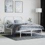 Estructura de cama de metal con cabecero blanca 135x190 cm de vidaXL, Camas y somieres - Ref: Foro24-353683, Precio: 95,99 €,...