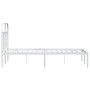 Estructura de cama de metal con cabecero blanca 135x190 cm de vidaXL, Camas y somieres - Ref: Foro24-353683, Precio: 95,99 €,...