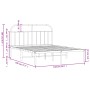 Metal bed frame with white headboard 135x190 cm by vidaXL, Beds and slatted bases - Ref: Foro24-353683, Price: 95,21 €, Disco...