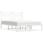 Metal bed frame with white headboard 140x190 cm by vidaXL, Beds and slatted bases - Ref: Foro24-353586, Price: 124,99 €, Disc...