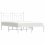 Metal bed frame with white headboard 140x190 cm by vidaXL, Beds and slatted bases - Ref: Foro24-353586, Price: 124,99 €, Disc...