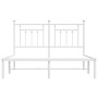 Metal bed frame with white headboard 140x190 cm by vidaXL, Beds and slatted bases - Ref: Foro24-353586, Price: 124,99 €, Disc...