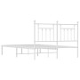 Metal bed frame with white headboard 140x190 cm by vidaXL, Beds and slatted bases - Ref: Foro24-353586, Price: 124,99 €, Disc...