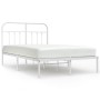 Metal bed frame with white headboard 120x190 cm by vidaXL, Beds and slatted bases - Ref: Foro24-352624, Price: 113,80 €, Disc...