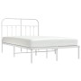 Metal bed frame with white headboard 120x190 cm by vidaXL, Beds and slatted bases - Ref: Foro24-352624, Price: 113,80 €, Disc...