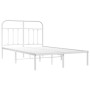 Metal bed frame with white headboard 120x190 cm by vidaXL, Beds and slatted bases - Ref: Foro24-352624, Price: 113,80 €, Disc...