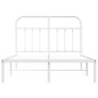 Metal bed frame with white headboard 120x190 cm by vidaXL, Beds and slatted bases - Ref: Foro24-352624, Price: 113,80 €, Disc...