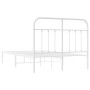 Metal bed frame with white headboard 120x190 cm by vidaXL, Beds and slatted bases - Ref: Foro24-352624, Price: 113,80 €, Disc...