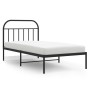 Bed frame with black metal headboard 100x200 cm by vidaXL, Beds and slatted bases - Ref: Foro24-353630, Price: 76,99 €, Disco...