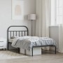 Bed frame with black metal headboard 100x200 cm by vidaXL, Beds and slatted bases - Ref: Foro24-353630, Price: 76,99 €, Disco...