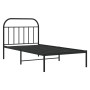 Bed frame with black metal headboard 100x200 cm by vidaXL, Beds and slatted bases - Ref: Foro24-353630, Price: 76,99 €, Disco...