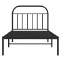 Bed frame with black metal headboard 100x200 cm by vidaXL, Beds and slatted bases - Ref: Foro24-353630, Price: 76,99 €, Disco...