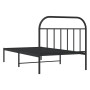 Bed frame with black metal headboard 100x200 cm by vidaXL, Beds and slatted bases - Ref: Foro24-353630, Price: 76,99 €, Disco...