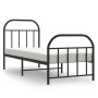 Estructura de cama con cabecero y estribo metal negro 75x190 cm de vidaXL, Camas y somieres - Ref: Foro24-353643, Precio: 85,...