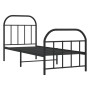 Estructura de cama con cabecero y estribo metal negro 75x190 cm de vidaXL, Camas y somieres - Ref: Foro24-353643, Precio: 85,...