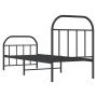 Bed frame with headboard and black metal footboard 75x190 cm by vidaXL, Beds and slatted bases - Ref: Foro24-353643, Price: 8...