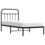 Bed frame with black metal headboard 80x200 cm by vidaXL, Beds and slatted bases - Ref: Foro24-352569, Price: 88,56 €, Discou...