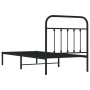 Bed frame with black metal headboard 80x200 cm by vidaXL, Beds and slatted bases - Ref: Foro24-352569, Price: 88,56 €, Discou...