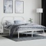 Metal bed frame with white headboard 150x200 cm by vidaXL, Beds and slatted bases - Ref: Foro24-353686, Price: 99,50 €, Disco...