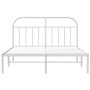 Metal bed frame with white headboard 150x200 cm by vidaXL, Beds and slatted bases - Ref: Foro24-353686, Price: 99,50 €, Disco...