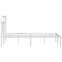 Metal bed frame with white headboard 150x200 cm by vidaXL, Beds and slatted bases - Ref: Foro24-353686, Price: 99,50 €, Disco...