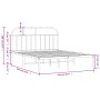 Estructura de cama de metal con cabecero blanca 150x200 cm de vidaXL, Camas y somieres - Ref: Foro24-353686, Precio: 105,94 €...