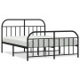 Estructura de cama cabecero y estribo metal negro 180x200 cm de vidaXL, Camas y somieres - Ref: Foro24-353657, Precio: 151,33...