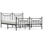 Black metal headboard and footboard bed frame 160x200 cm by vidaXL, Beds and slatted bases - Ref: Foro24-353558, Price: 158,9...