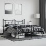 Black metal headboard and footboard bed frame 160x200 cm by vidaXL, Beds and slatted bases - Ref: Foro24-353558, Price: 158,9...