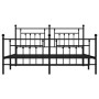 Black metal headboard and footboard bed frame 160x200 cm by vidaXL, Beds and slatted bases - Ref: Foro24-353558, Price: 158,9...