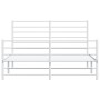 Metal bed frame with headboard and white footboard 135x190 cm by vidaXL, Beds and slatted bases - Ref: Foro24-352385, Price: ...