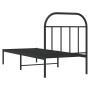 Estructura de cama con cabecero metal negro 75x190 cm de vidaXL, Camas y somieres - Ref: Foro24-353625, Precio: 68,49 €, Desc...